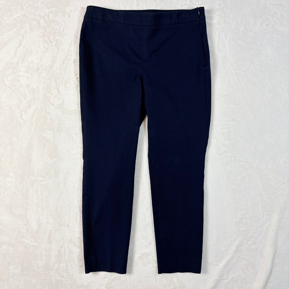 Talbots Chatham Ankle Pants Womens 6P Navy‎ Blue Excellent Side Zip Stretch